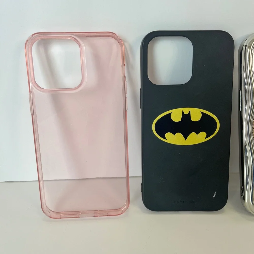iPhone 14 pro max Cases Batman Coraline Rumdey Isla Rae Pink Silver Stars Bundle